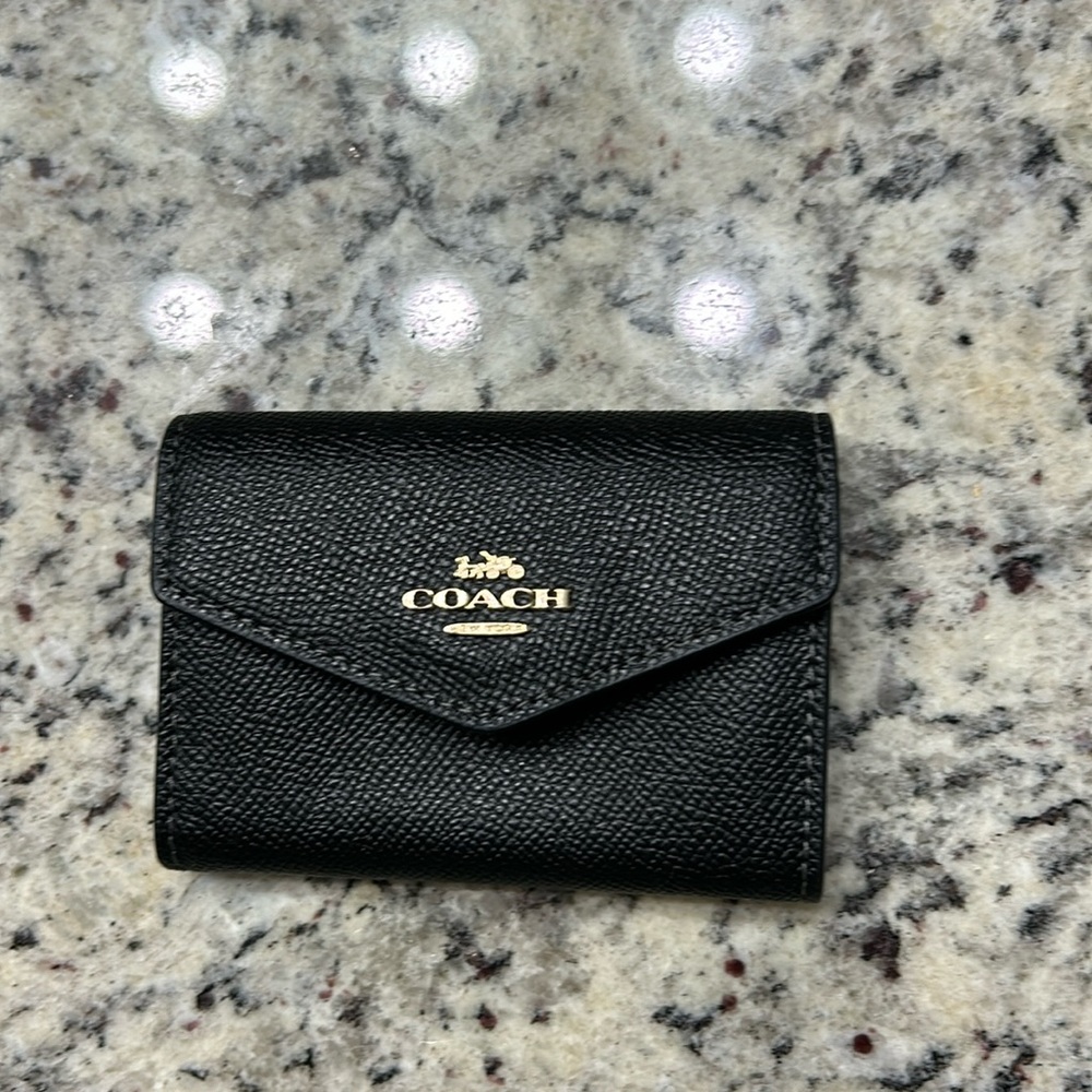 Coach black mini wallet